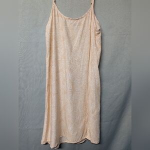 Makai Beach Hawaii Light Peach Slip Dress with White Floral Sz M